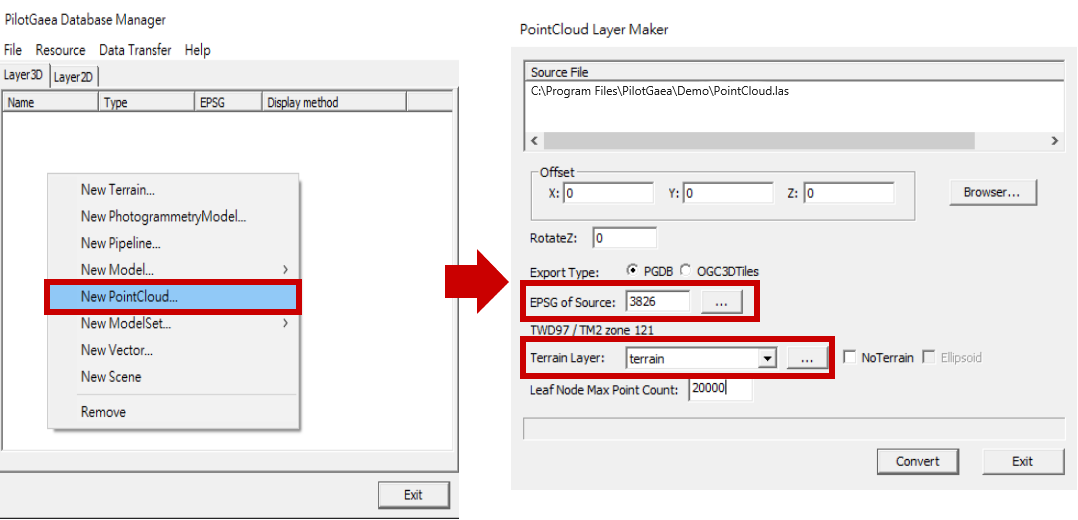 PointCloudLayerFileConversion